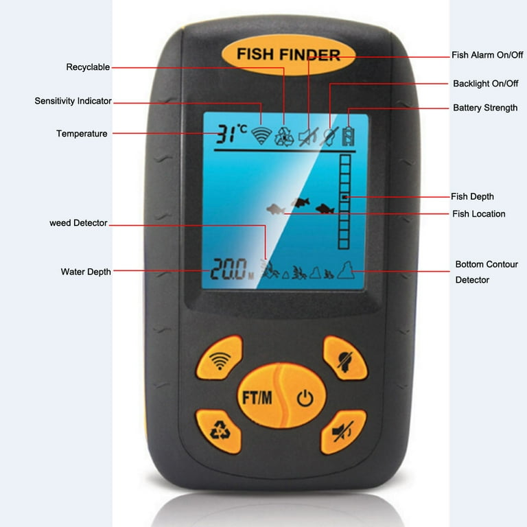 Floleo Clearance Handheld Fish Finder Portable Fishing Fishfinder