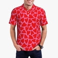 thumbnail image 3 of Balery Love Heart Printed Men’s Short Sleeve Polo Shirt, Midweight Men's Shirt,Golf Polo shirts -4X-Large, 3 of 9