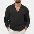thumbnail image 2 of Elainilye Fashion Mens Cardigan Sweater Stand Collar Pullover Top Elastic Solid Color Half Sweater Leisure Sweater Coat,Black, 2 of 6