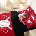 thumbnail image 4 of Erosebridal Boy Baseball Sport Bedding Comforter Set 7pcs, Red Blue Cartoon Theme Queen Bedding Sets, 4 of 7