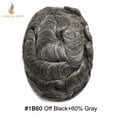 thumbnail image 2 of Lyrical Hair Toupee for Men Fine Mono Mens Toupee Human Hair Replacement Systems Monofilament with NPU Hairpiece for Man Black Brown Blonde Gray Hair Wig Unit, 2 of 6