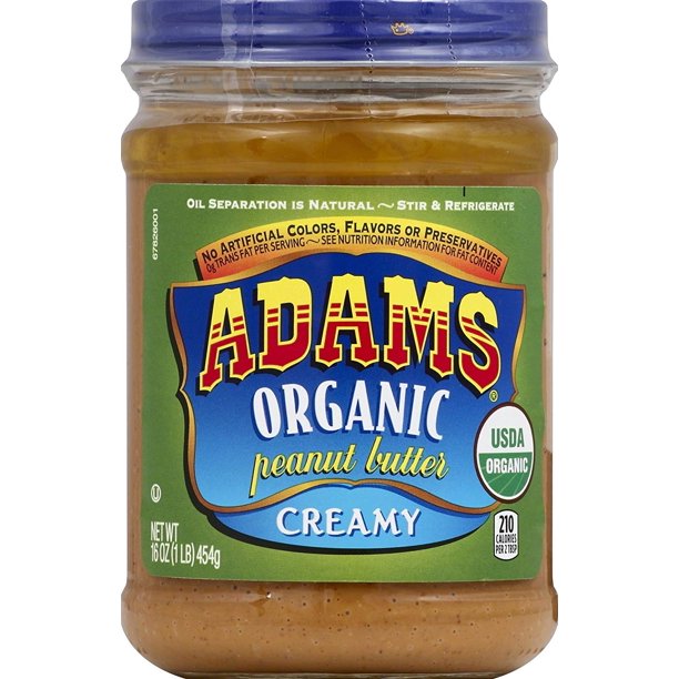 Adams Organic Peanut Butter 16oz (Pack of 16)