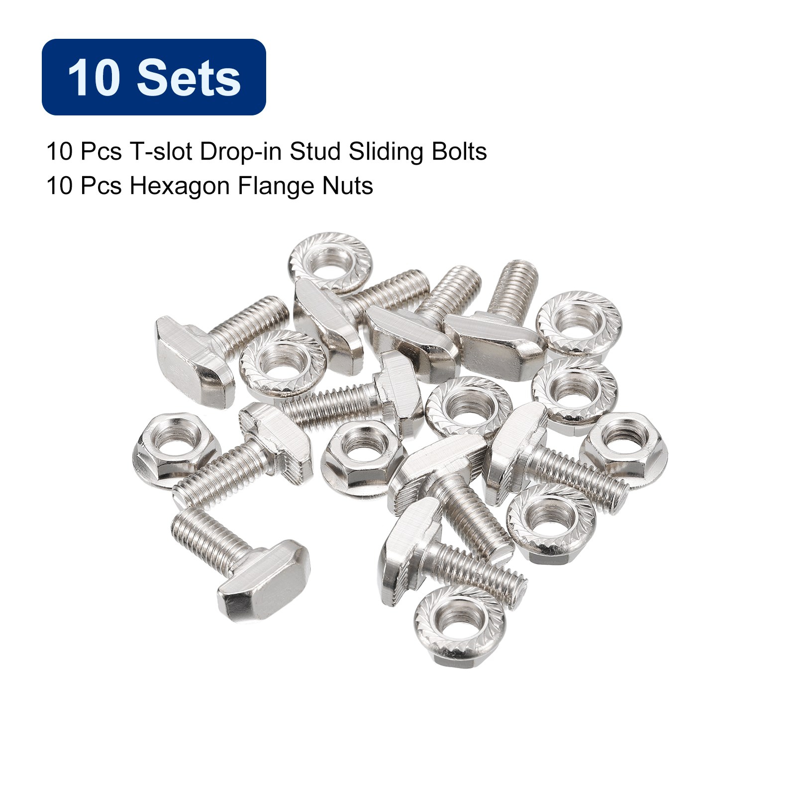 10 Sets écrous Barillet + Vis Fraisées M6x35mm - Neuf Uxcell