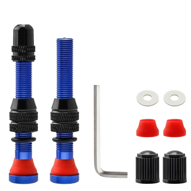 1 Set 9pcs Bicicleta de aleación de aluminio Válvula de neumático Bicicleta Núcleo de la válvula de llanta sin cámara