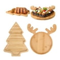 thumbnail image 5 of Opvise Christmas Wooden Tray Tree Santa Hat Elk Shape Rustic Multi-functional Snack Jewelry Fruit Serving Plate Storage Holder Party Supplies for Christmas Christmas, 5 of 8