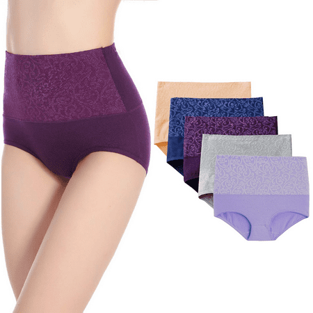 Fulorrnie Underwear for Women High Waisted Comfort Cute Elastic Waist Panty Stretchable Panties  Purple  XL