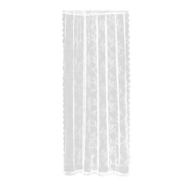 White Lace Floral Net Curtains Window Screening Voile Drapes Window Curtains for 150cmx200cm