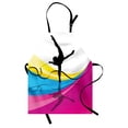 thumbnail image 1 of Gymnastics Apron, Teenager Silhouette Ribbon Dancing on an Abstract Stripes Background, Unisex Kitchen Bib with Adjustable Neck for Cooking Gardening, Adult Size, Multicolor, by Ambesonne, 1 of 4