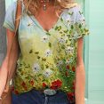 thumbnail image 1 of Pntutb Moda Mujer tops Verano Cuello en V Estampado Manga Corta Camiseta Casual Blusa Suelta Pntutb Pntutb-3326, 1 of 4