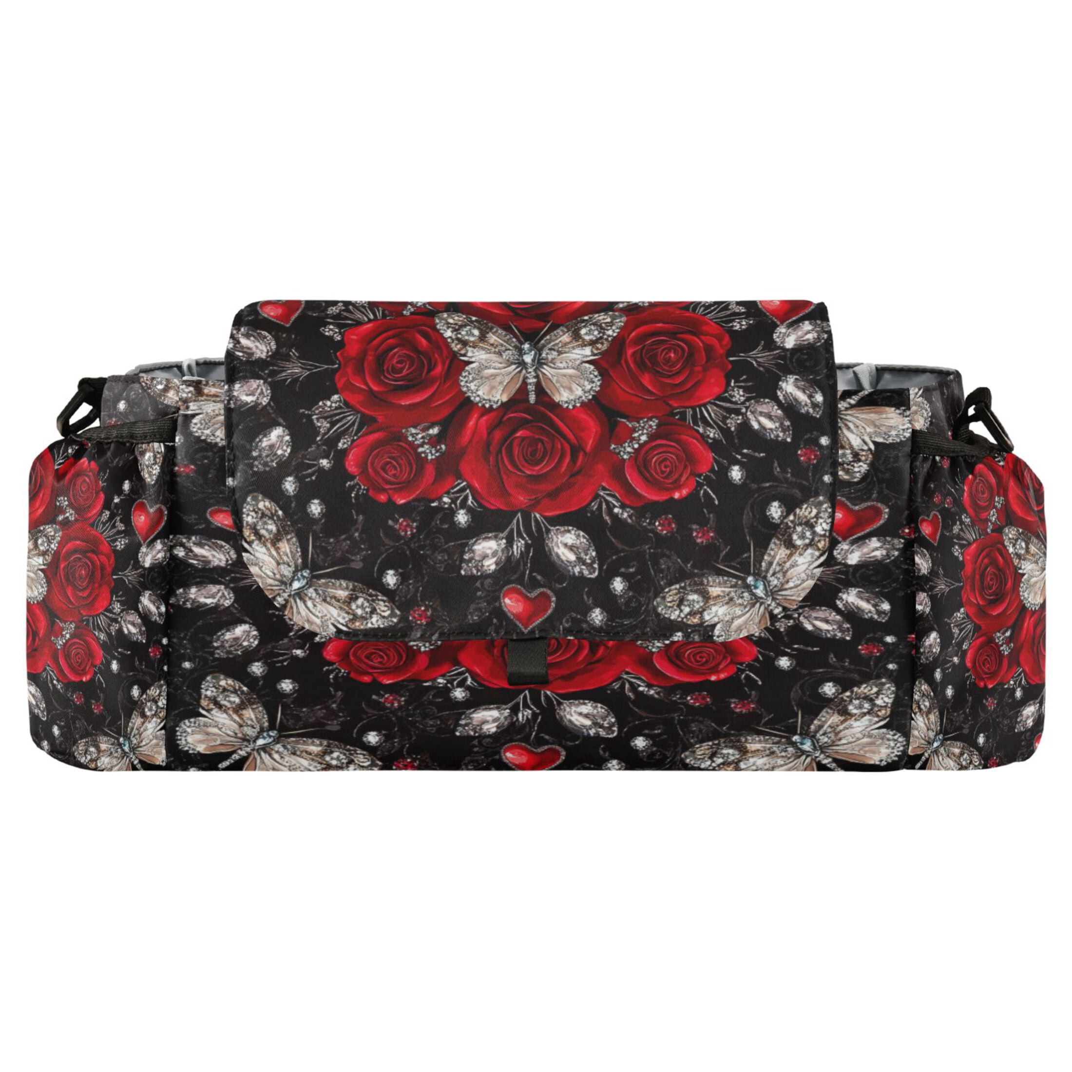 DIXRUYEE Stroller Organizer Heartfelt Blooms Printed