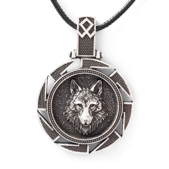 Colgante HAQUIL con medallón de Kolovrat eslavo con forma de lobo