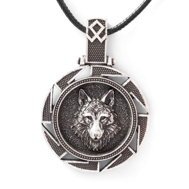 Colgante HAQUIL con medallón de Kolovrat eslavo con forma de lobo