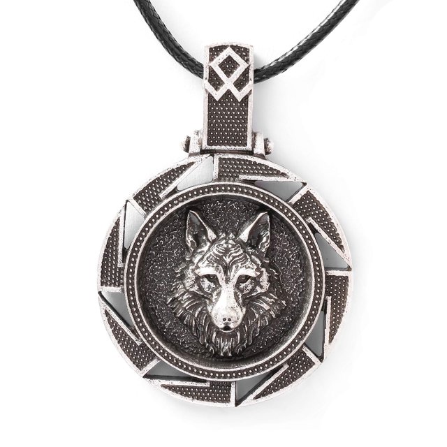 Colgante HAQUIL con medallón de Kolovrat eslavo con forma de lobo