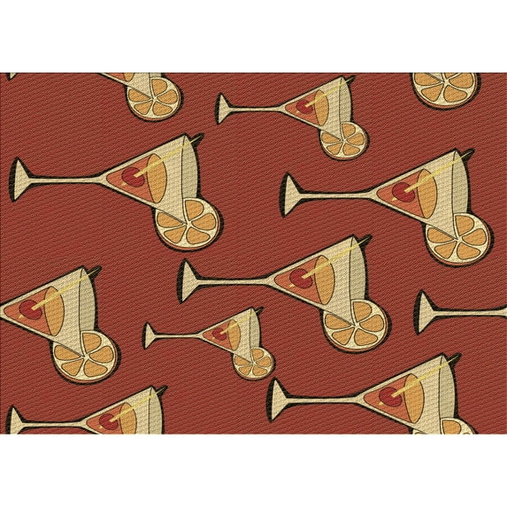 Ahgly Company Machine Washable Indoor Rectangle Transitional Orange Area Rugs, 5' x 8'