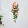 thumbnail image 5 of Simulated Rose Wall Hanging Set | Artificial Flowers Rattan Decor | White Red Green Purple Pink | 35cm Fake Roses with Iron Planter | Home Garden Mall Decorations, 5 of 7