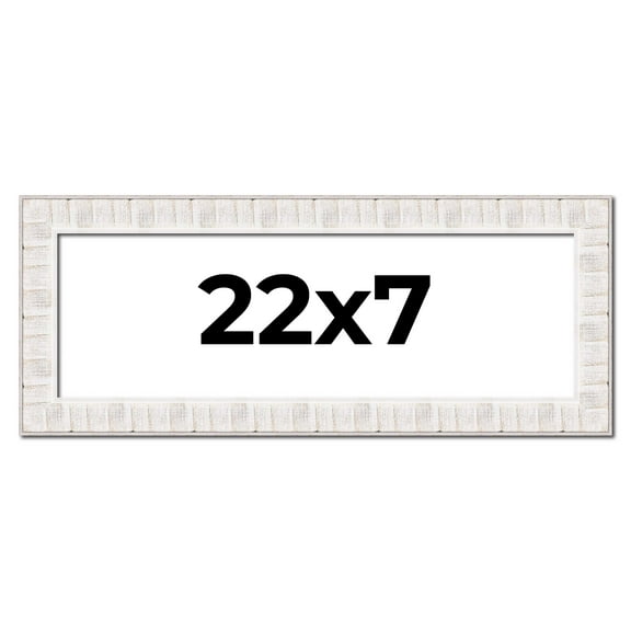 22x7 Frame White Sonoma Rustic Wood Picture Frame | 1.5 Inch Moulding Width | Complete with UV