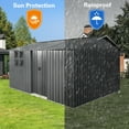thumbnail image 4 of Metal garden sheds 12ftx10ft outdoor storage sheds white+black with window with sliding door, 4 of 6