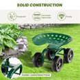 thumbnail image 6 of 360° Green Garden Rolling Workseat: Adjustable Height Swivel Seat, Heavy-Duty Metal Frame, 7" PP Tires for Outdoor Yard Work & DIY Tasks, 6 of 10