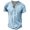 Sky blue, variant on Short Sleeve Vintage Washed Men Casual Henley Shirt Male Button Down Blouse