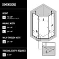 thumbnail image 2 of VIGO Verona 38 in. L x 38 in. W x 79 in. H Frameless Hinged Neo-angle Shower Enclosure Kit in Brushed Nickel with Clear Glass, 2 of 10