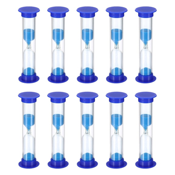 Uxcell 3 Minute Sand Timer, 10pack Small Sandy Clock, Count Down Sand Glass Blue