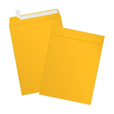 JAM Paper Open-End Envelopes 9 x 12 Sunflower Yellow 50 Pack (EX4894-12-50)