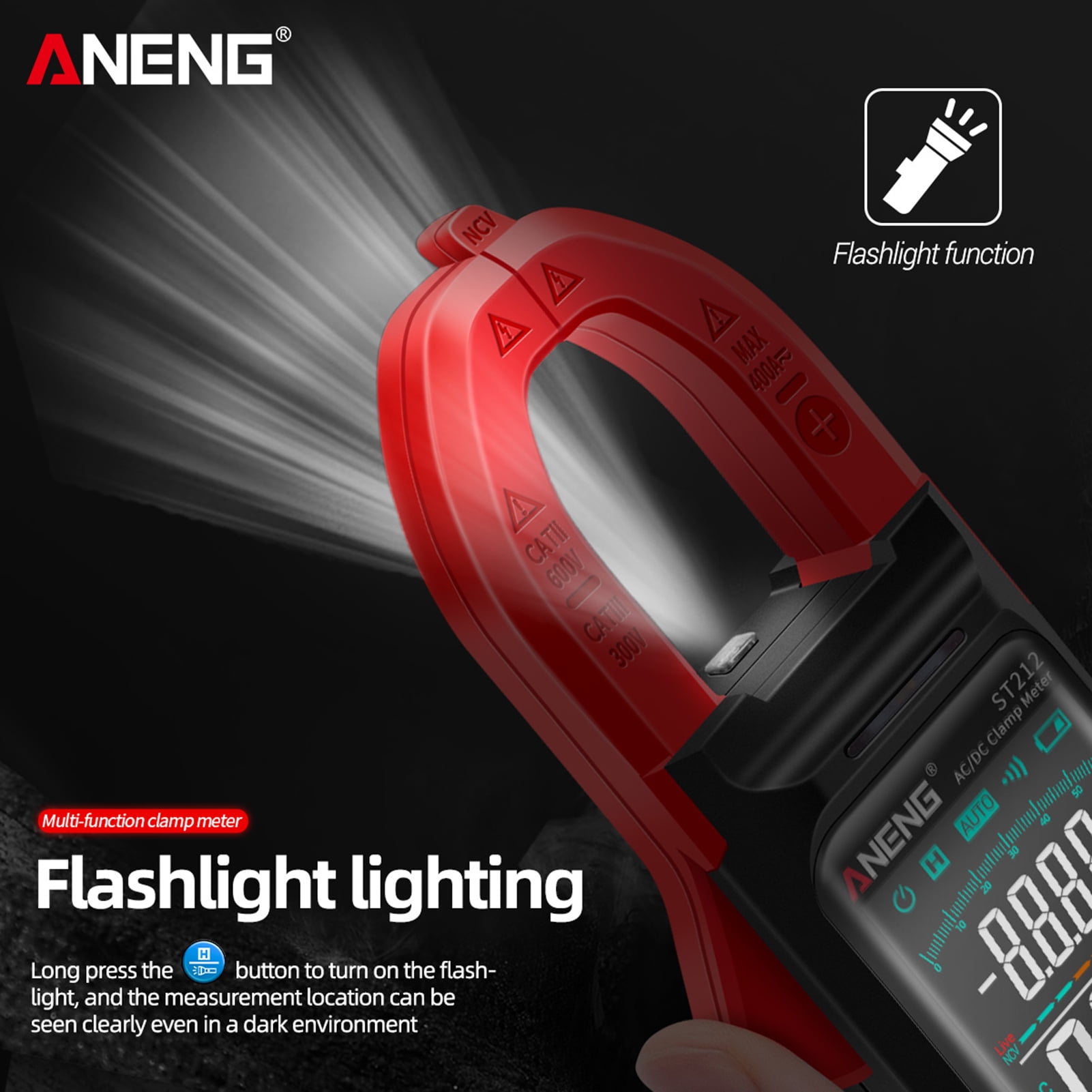 ANENG ST212 Clamp Meter Compact & Portable Design Convenient One Handed Operation Quicker and Easier to Use Industrial Electrical Troubleshooting