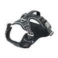 thumbnail image 1 of Arnés antitirones para perros, arnés ajustable para perros, chaleco reflectante para perros con asa transpirable, arnés deportivo negro antitirones para el pecho, talla M, 1 of 3