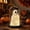 Multicolor, variant on Halloween Ghost in Glass Cloche Light, Cute Ghost Figurine with LED String Lights, Tabletop Decor for Party, Home, Mantel