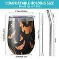 thumbnail image 5 of 12oz Stemless Wine Tumblers Black Halloween Pumpkin Faces Vacuum Insulated Stainless Steel Travel Tumbler Cups Mug with Lid and Straw for Champaign,Cocktail,Beer with Cleaning Brush, 5 of 5