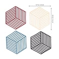 thumbnail image 4 of 4pcs Coasters Placemat Polygon Coasters Heat Insulation Cup Mat Silicone Heat Insulation Pad (Rhombus), 4 of 8