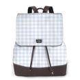 thumbnail image 1 of Balery Blue Checkboard Mochila de Cuero para Mujeres, Gran Capacidad, Bolsa de Viaje Multifuncional, Mochila de Cuero y Bolsa de Hombro para Mujeres, 1 of 4