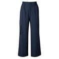 thumbnail image 4 of Ecqkame Cargo Sweatpants for Women Casual Straight Leg Jogger Elastic Waist Pants Solid Color Hiking Workout Sports Multiple Pockets Pant Dark Blue XL, 4 of 6