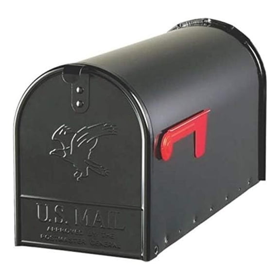 Black Heavy Duty Metal Large Rural Mailbox - Solar E1600B00