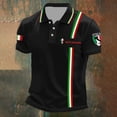 thumbnail image 2 of Mens Polo Shirt Halloween Skeleton Letter Printed Casual Short Sleeve Button Up Collared Tee Slim Fit Stretchy Breathable Summer T Shirts for Man Red1 XXXL, 2 of 3
