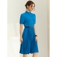 thumbnail image 3 of Vestido camisero Allegra K Azul Brillante Midi XL, 3 of 5