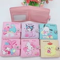thumbnail image 3 of Sanrio-cartera de piel sintética con dibujos animados para mujer, Cartera de Hello Kitty, Kulomi Melody, Cinnamoroll, portatarjetas de identificación portátil, monedero bonito, regalos para niñas, nov, 3 of 4