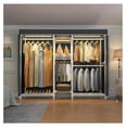 thumbnail image 2 of V6L Covered Garment Rack Heavy Duty Clothes Rack with Cover and Dimmable LED Lights, Portable Closet Wardrobe Freestanding Clothing Rack for Hanging Clothes, White Closet Rack with Black Cover, 2 of 8