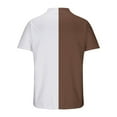thumbnail image 4 of YLSDY Mens Button Collared Shirts Short Sleeve Sport Golf Tennis T Shirt Color Block Quick Dry Athletic Workout Button Collared Shirt Gradient Blouse Brown XXL, 4 of 4