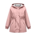 thumbnail image 4 of FSYBOA Girls Windbreaker Jackets Size 14-16T, Comfortable Full Zip Long Sleeve Waterproof Hooded Outerwear Pink, 4 of 6