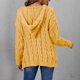 thumbnail image 4 of Suéter de cuello en V para mujer, otoño/invierno, nuevo, suéter holgado con capucha y cuello de punto con giros de masa espesa., 4 of 8