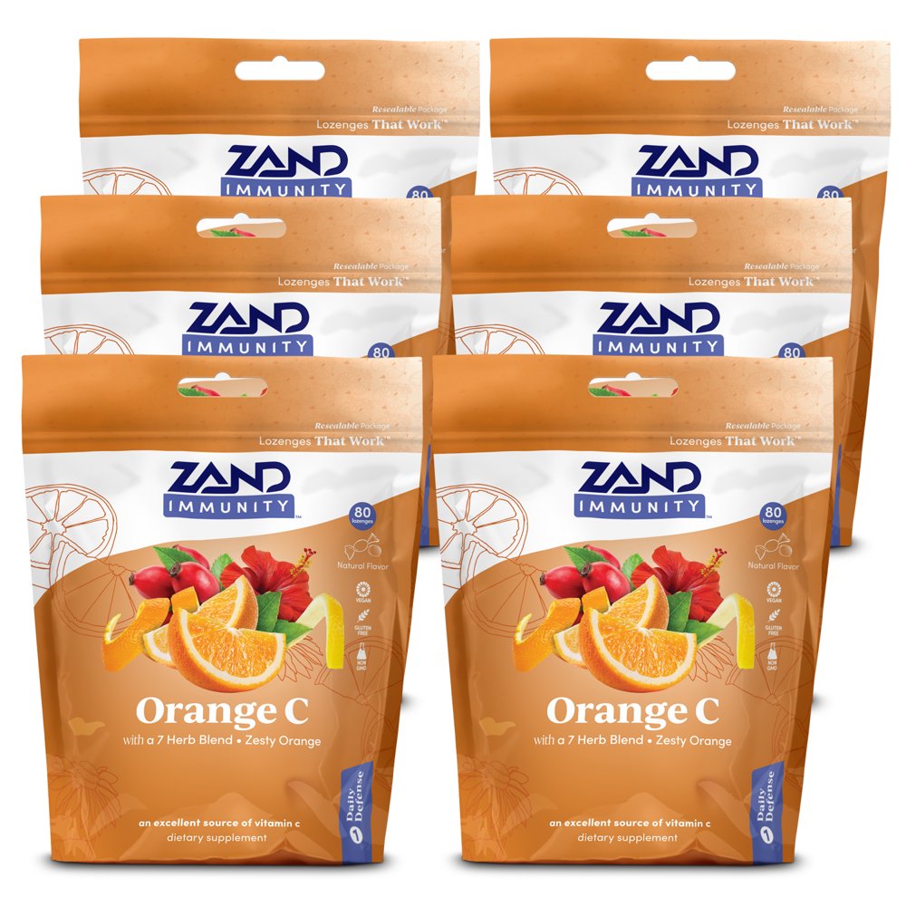 Zand Immunity Orange C HerbaLozenge Vitamin C Throat Drops w