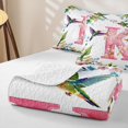 thumbnail image 4 of Castle Fairy Floral Letter K Hummingbird Twin Quilt Set for Teens,Watercolor Pattern Twin Coverlet Set, 4 of 7