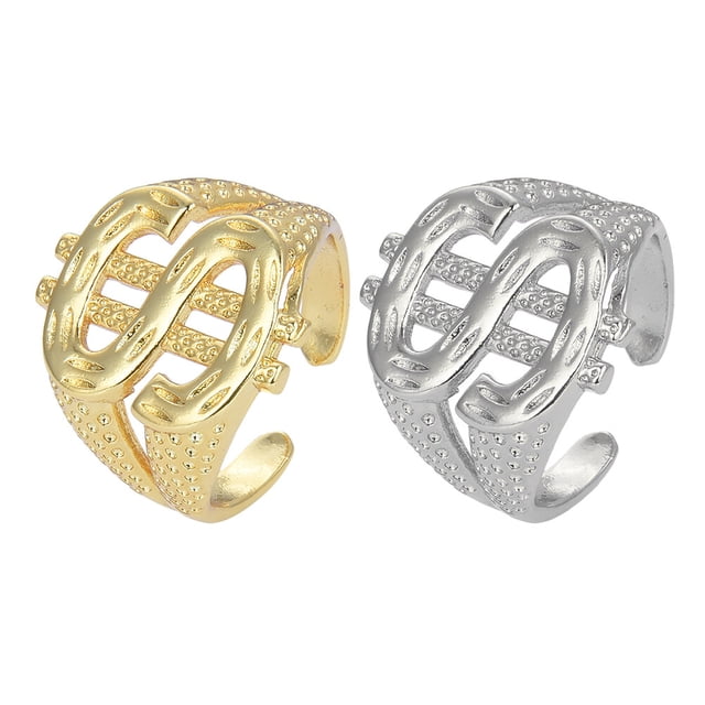 FRCOLOR mens ring Copper Adjustable Open Rings for Men Fashionable and Comfortable to Wear Assorted Color,0.74"X0.57"X0.12"