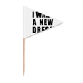 thumbnail image 1 of Je Veux une Nouvelle Robe Art Déco Mode Cure-Dent Triangle Toppers Cupcake Drapeau, 1 of 3