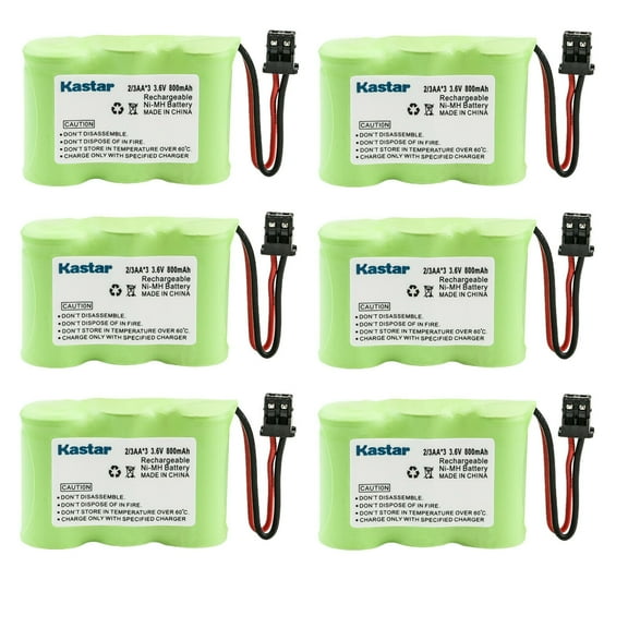 Kastar 6-Pack 2/3AA 3.6V 800mAh Ni-MH Battery Replacement for Panasonic KX-T3880 KXT3905 KX-T3905 KXT3908 KX-T3908 KXT3910 KX-T3910 KXT39101 KX-T39101 KXT39102 KX-T39102 KXT3912 KX-T3912 KXT3920