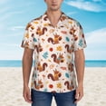 thumbnail image 2 of Haiem Forest Squirrel Nuts Printed Hawaiian Shirt for Men - Men’s Casual Beach Summer Shirts - Stretch Fabric with Modern Fit-Large, 2 of 7