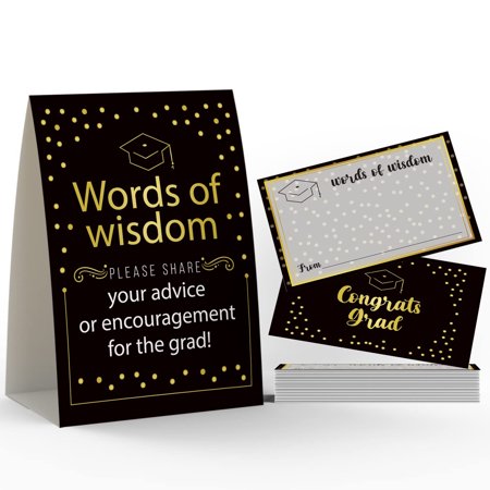 GradWise Cards: Share Your Wisdom and Encouragement for Graduates - Perfect for Graduation Parties and Sorority Events - 1+25 Pack of Inspirational Advice Cards