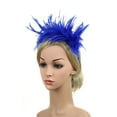 thumbnail image 5 of GZWYHT Headbands for Women,Hair Accessories Vintage Colorful Burlesque Headpiece Flapper Ostrich Feather Fancy Headband Hair Bands,Hair Ties,Workout Headbands Blue, 5 of 6