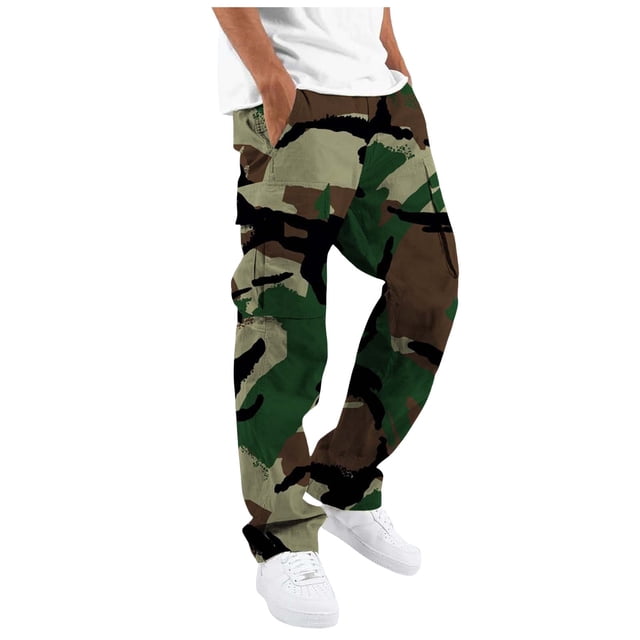 SHIXIAOO Male Fashion Print Large Size All Trendy Pants Cam Workwear Pants